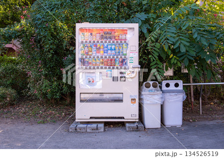 Tokyo, Japan -November 9 , 2024 : Vending machines in Tokyo, Japan. Coca-Cola vending machine on a residential street Tokyo, Japan -November 9 , 2024 : Vending machines in Tokyo, Japan. Coca-Cola vending machine on a residential street 134526519