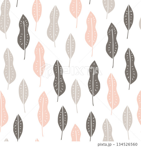 北欧風の植物のシームレスパターン 134526560