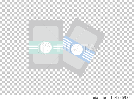 Simple illustration of herbal medicine, 2 packets Simple illustration of herbal medicine, 2 packets 134526985