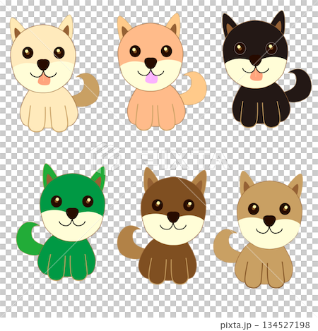 柴犬臉部表情插畫集 狗狗角色素材 134527198