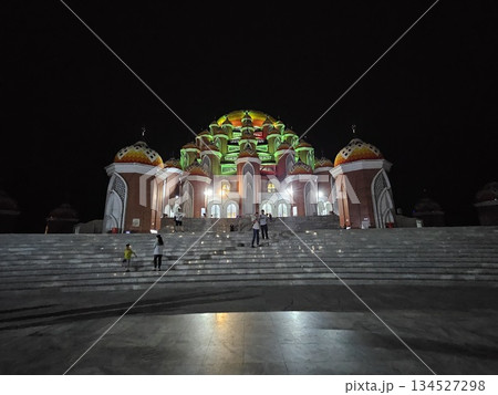 This is mosque dome in Makasar at night 134527298