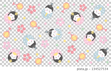 だるま型のかわいいひなまつりの壁紙 134527534