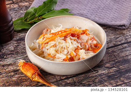 Natural fresh crab meat for salad 134528101