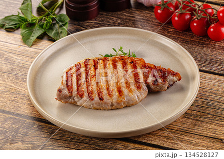 Juicy grilled pork fillet steak Juicy grilled pork fillet steak 134528127