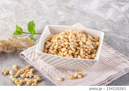 Cedar nut kernel in the bowl Cedar nut kernel in the bowl 134528263
