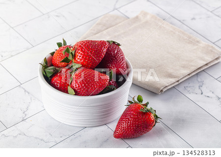 Ripe sweet Strawberry in the bowl Ripe sweet Strawberry in the bowl 134528313