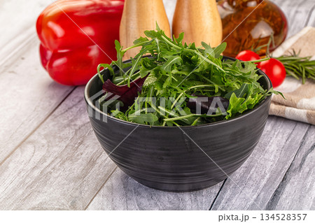 Fresh green ruccola salad leaves Fresh green ruccola salad leaves 134528357