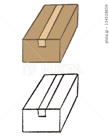 手描きの閉じたダンボール 手描きの閉じたダンボール 134528659