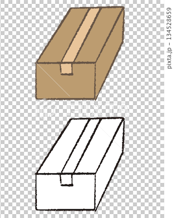 手描きの閉じたダンボール 手描きの閉じたダンボール 134528659