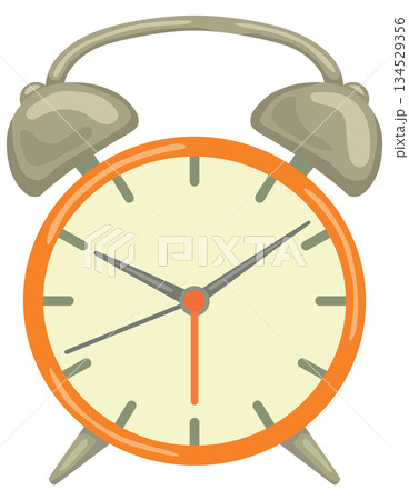 ベル付きの目覚まし時計のイラスト ベクター素材 134529356