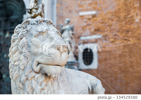 Weathered Marble Lion 134529380