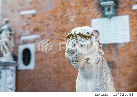 Weathered Marble Lion 134529381