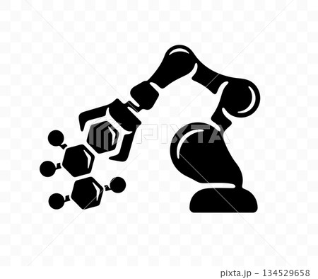 Robotic arm, robot manipulator, molecular and chemical structure, graphic design. Industrial and mechanical arm, molecules and atomic model, vector design and illustration Robotic arm, robot manipulator, molecular and chemical structure, graphic design. Industrial and mechanical arm, molecules and atomic model, vector design and illustration 134529658