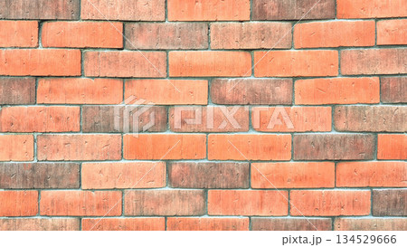 Red brick wall texture background, classic orange masonry surface for architectural design. Red brick wall texture background, classic orange masonry surface for architectural design. 134529666