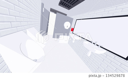 白い壁の公衆トイレのイラスト 134529878
