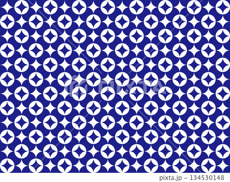 紺の七宝柄の背景 134530148