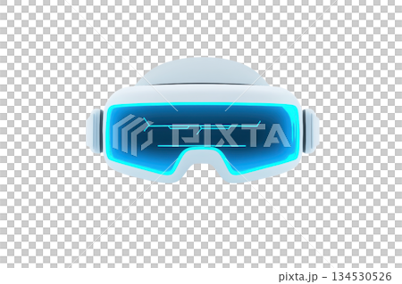 A sleek virtual reality headset with a glowing...のイラスト素材 [134530526 ...