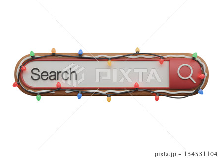 3d gingerbread search bar decorated with colorful christmas lights, for holiday websites, festive ui, seasonal marketing 3d gingerbread search bar decorated with colorful christmas lights, for holiday websites, festive ui, seasonal marketing 134531104