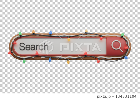 3d gingerbread search bar decorated with colorful christmas lights, for holiday websites, festive ui, seasonal marketing 3d gingerbread search bar decorated with colorful christmas lights, for holiday websites, festive ui, seasonal marketing 134531104
