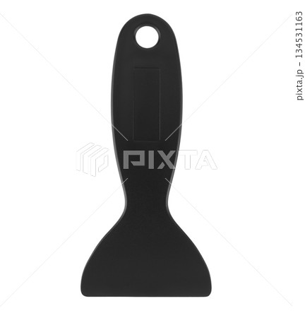 plastic spatula, tool, on white background in insulation plastic spatula, tool, on white background in insulation 134531163