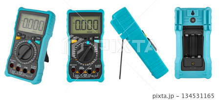 Multimeters, measuring instrument, on white background in insulation Multimeters, measuring instrument, on white background in insulation 134531165