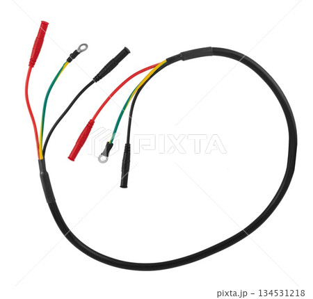 insulated electric connection wires, insulated on white background, insulated insulated electric connection wires, insulated on white background, insulated 134531218