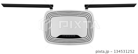 Wi-Fi network router, on a white background in isolation 134531252