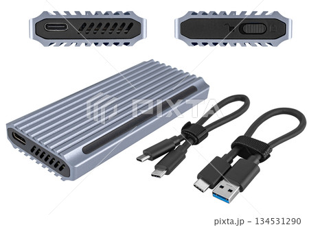 external hard drive, isolated on a white background 134531290