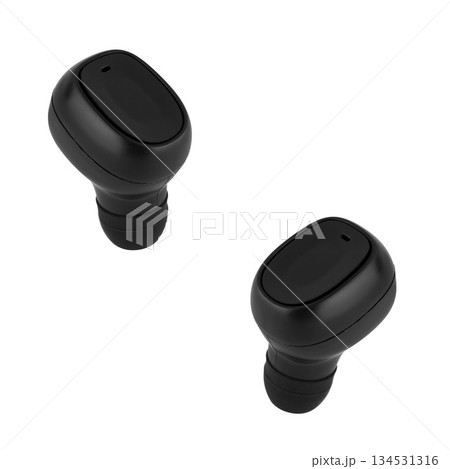 wireless headset for phone, earpiece, on white background in isolation 134531316