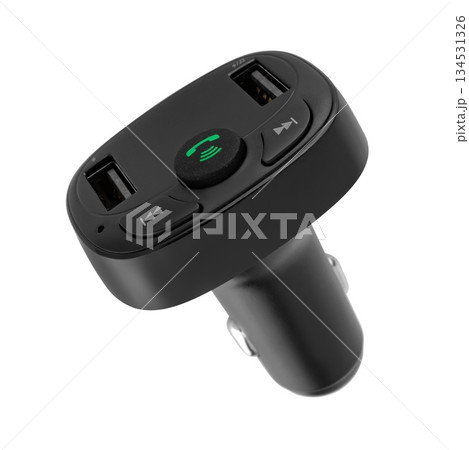 car cigarette lighter charging adapter, on white background in insulation 134531326
