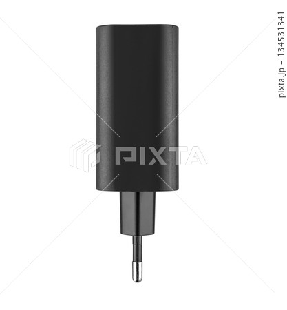 laptop power adapter, on white background in insulation laptop power adapter, on white background in insulation 134531341