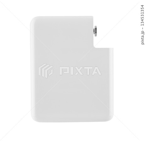 laptop power adapter, on white background in insulation laptop power adapter, on white background in insulation 134531354