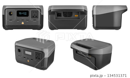 Portable charging power station, on white background in insulation Portable charging power station, on white background in insulation 134531371