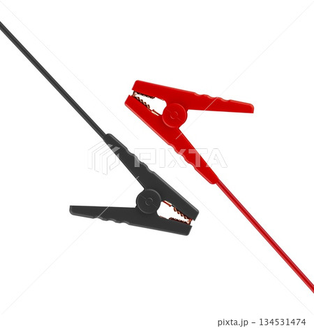Clamps for electrical terminals, white background in insulation Clamps for electrical terminals, white background in insulation 134531474