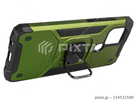 Silicone shockproof phone case, with ring holder, white background in insulation 134531500