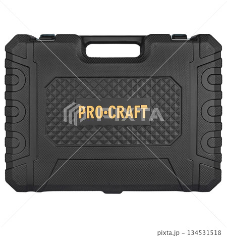 Plastic case for ProCraft power tools, insulated on white background. Plastic case for ProCraft power tools, insulated on white background. 134531518