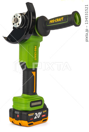 ProCraft professional cordless grinder with white background. 134531521