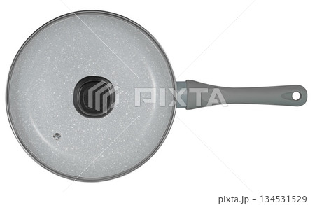 non-stick ceramic frying pan with glass lid, white in insulation 134531529