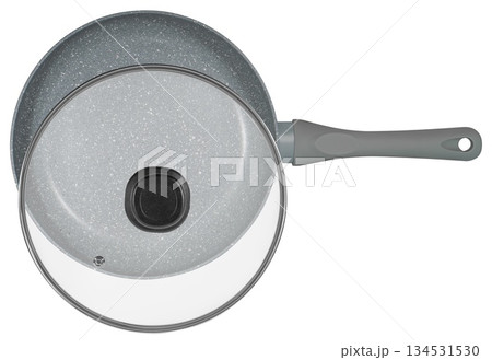 non-stick ceramic frying pan with glass lid, white in insulation 134531530