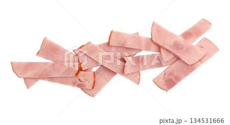 cooked and smoked ham isolated 134531666