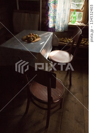 Sunlit Rustic Kitchen Still Life Sunlit Rustic Kitchen Still Life 134532403