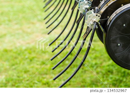 Hay rake machine detail Hay rake machine detail 134532967