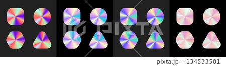 Holographic stickers collection with vibrant kaleidoscope effects Holographic stickers collection with vibrant kaleidoscope effects 134533501