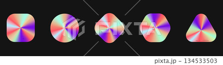 Holographic sticker designs with iridescent patterns for creative projects Holographic sticker designs with iridescent patterns for creative projects 134533503