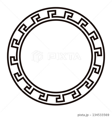 Greek circle frame design for decorative projects 134533569