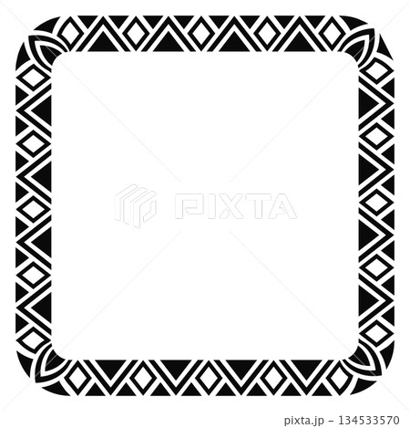 African tribal geometric frame design for creative projects 134533570