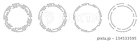 Futuristic digital circles on a white background Futuristic digital circles on a white background 134533595