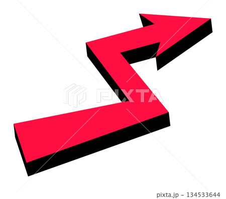 Dynamic growth concept with vibrant 3d red arrow for business success 134533644