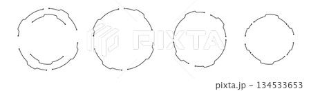 Futuristic cyber circle with minimalist geometric design 134533653