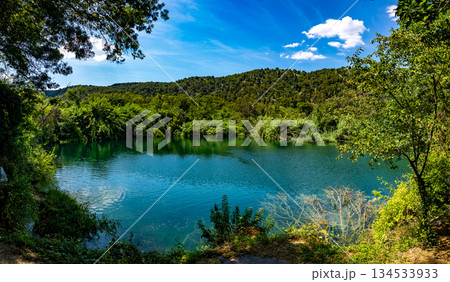 Waterfalls Krka, Croatia. Natural Waterfalls. Krka National Park, Croatia 134533933